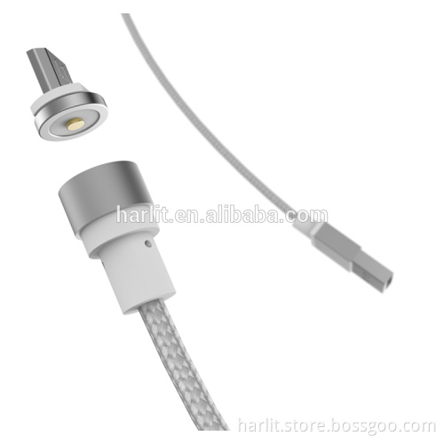 WSKEN 2 in 1 Durable Fabric Braided Magnetic Charge Cables With Round Detachable Connectot For iPhone and Android